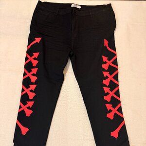 Red Arrow Accent Jeans • DNM / Designer Streetwear • Size 44